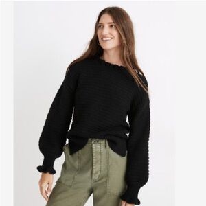 Madewell Ruffle-Neck Pullover Sweater